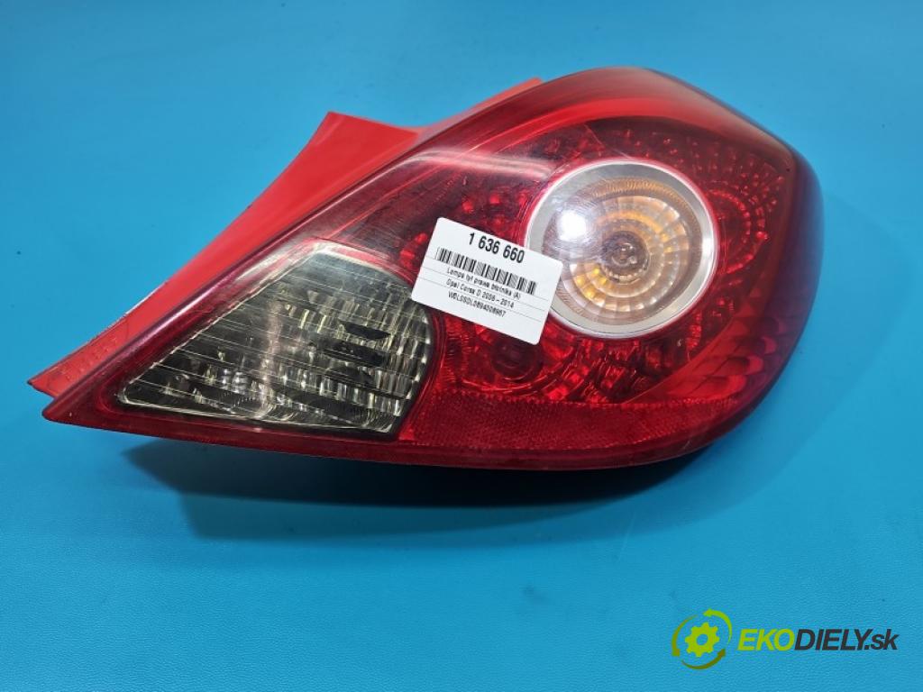 Opel Corsa D 2006-2014 1.2 16V 80 hp manual 59 kW 1229 cm3 3- světlo zadní pravé blatník: 13186351