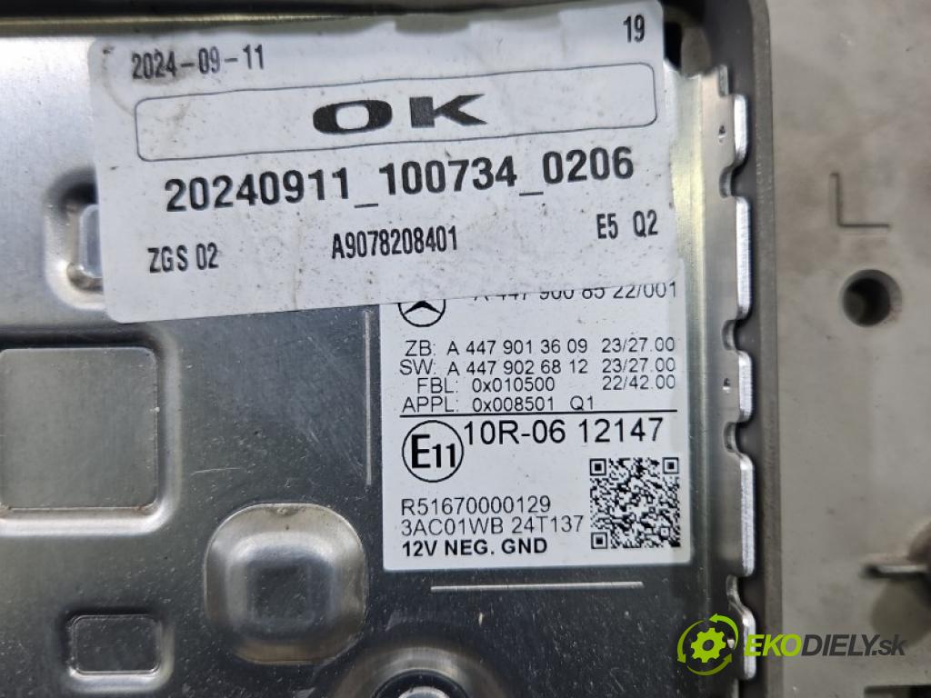 Mercedes Sprinter III 907 2018- 0.0 136hp automatic 100 kW  5- displej A4479013609 (Přístrojová deska)