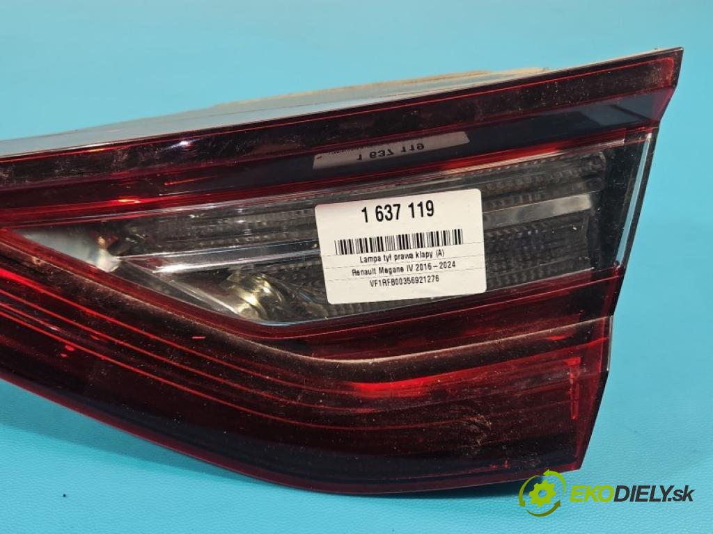 Renault Megane IV 2016-2024 1.5 dci 90 HP manual 66 kW 1461 cm3 5- svetlo / reflektor zadné pravé kufrové dvere 265506075R