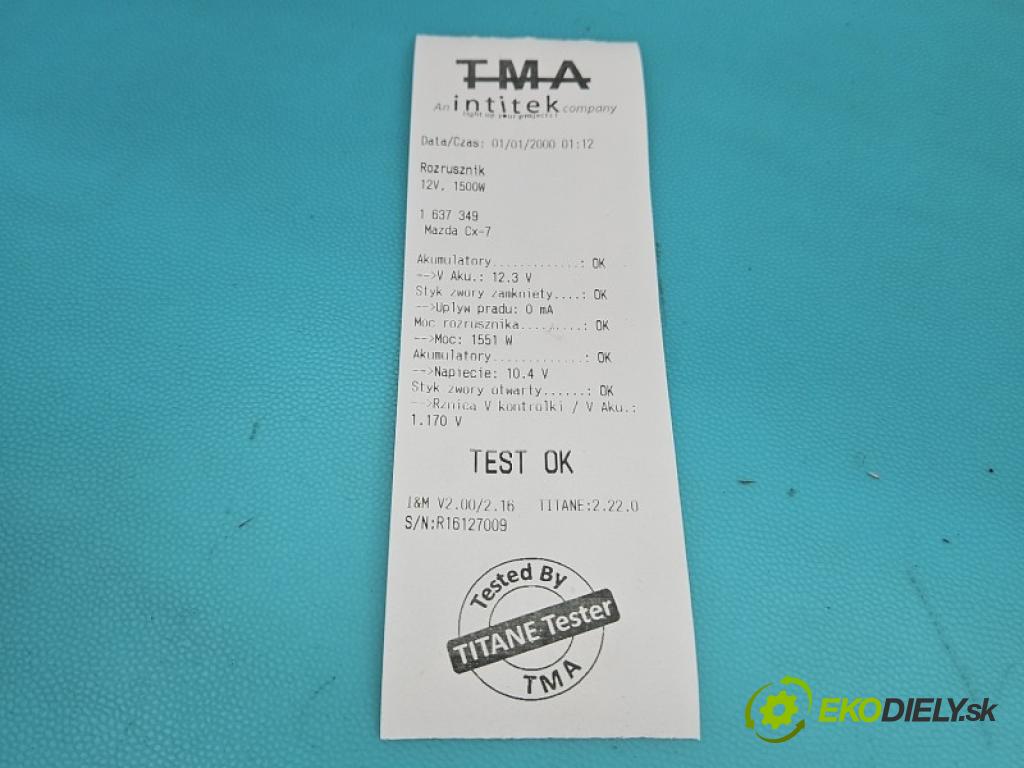 Mazda Cx-7 2.2 MZR-CD: 173KM manual 127 kW 2184 cm3 5- startér: M001T30971 (Startér)