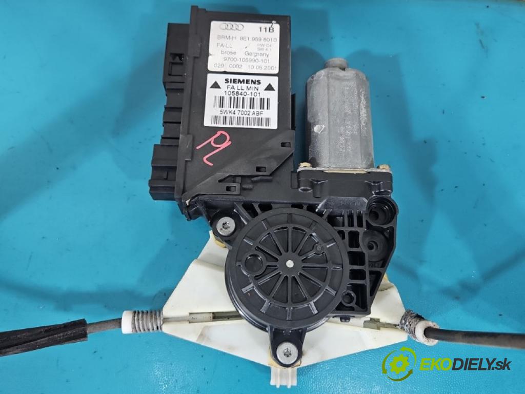 Audi A4 B6 2000-2004 2.0 20V ALT 131 HP manual 96 kW 1984 cm3 4- mechanizmus okna predné ľavý 8E1959801B