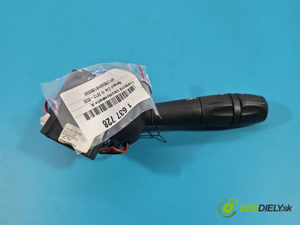 Renault Clio IV 2012-2020 1.2 16V 73 hp manual 54 kW 1149 cm3 5- Přepínač blinkry: 255671163R (Páčky pod volantem)