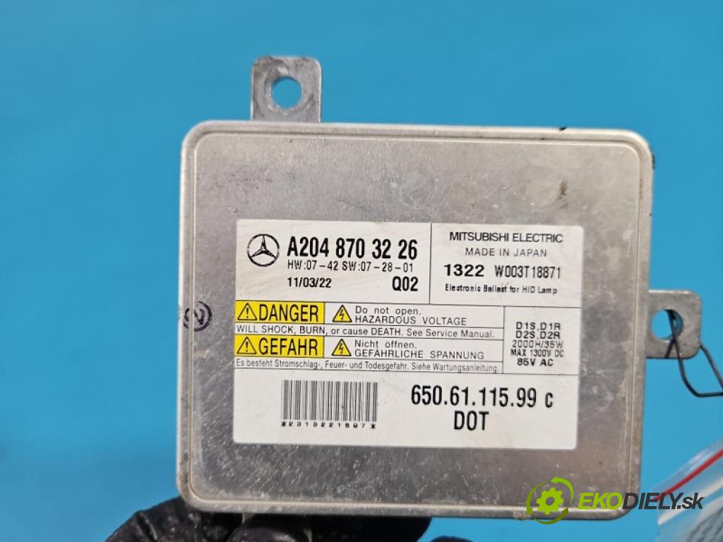 Mercedes GLK X204 2008-2015 2.2 cdi 170 hp automatic 125 kW 2143 cm3 5- měnič xenon A2048703226 (Řídící jednotka xenonu)