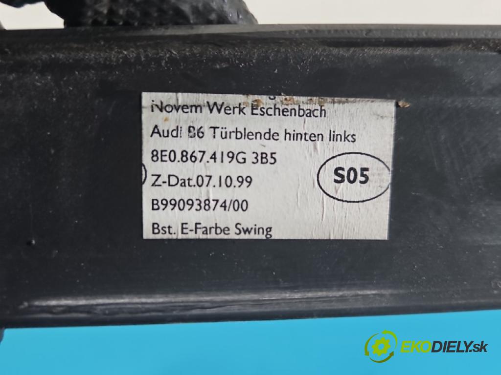 Audi A4 B6 2000-2004 2.0 20V 131 hp manual 96 kW 1984 cm3 4- lišta ozdobná interiéry: 8E1853189R