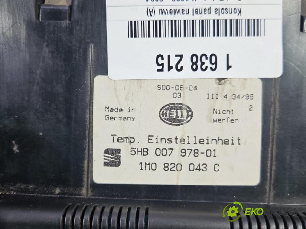 Seat Toledo II 1998-2004 1.9 tdi 110 hp manual 81 kW 1896 cm3 4- palubní deska panel topení 1M0820043C
