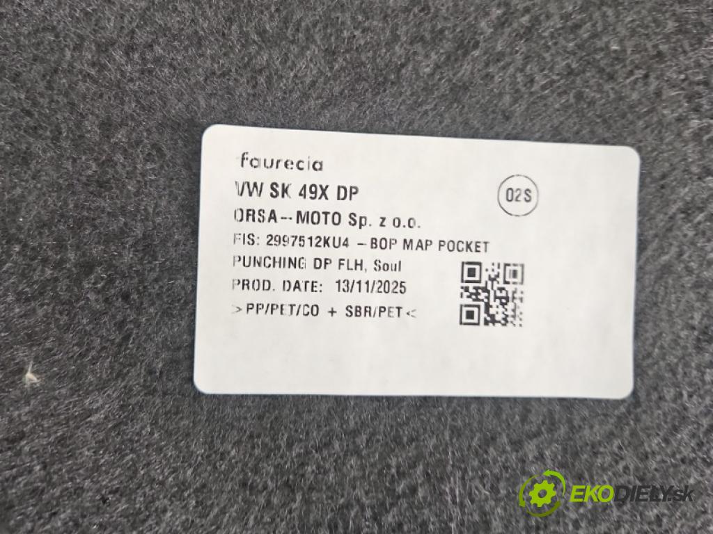 Vw Passat B9 2023- 1.5 TSI 150 HP automatic 110 kW 1498 cm3 5- Čalounictví: dvere predné ľavé 3J1867011A