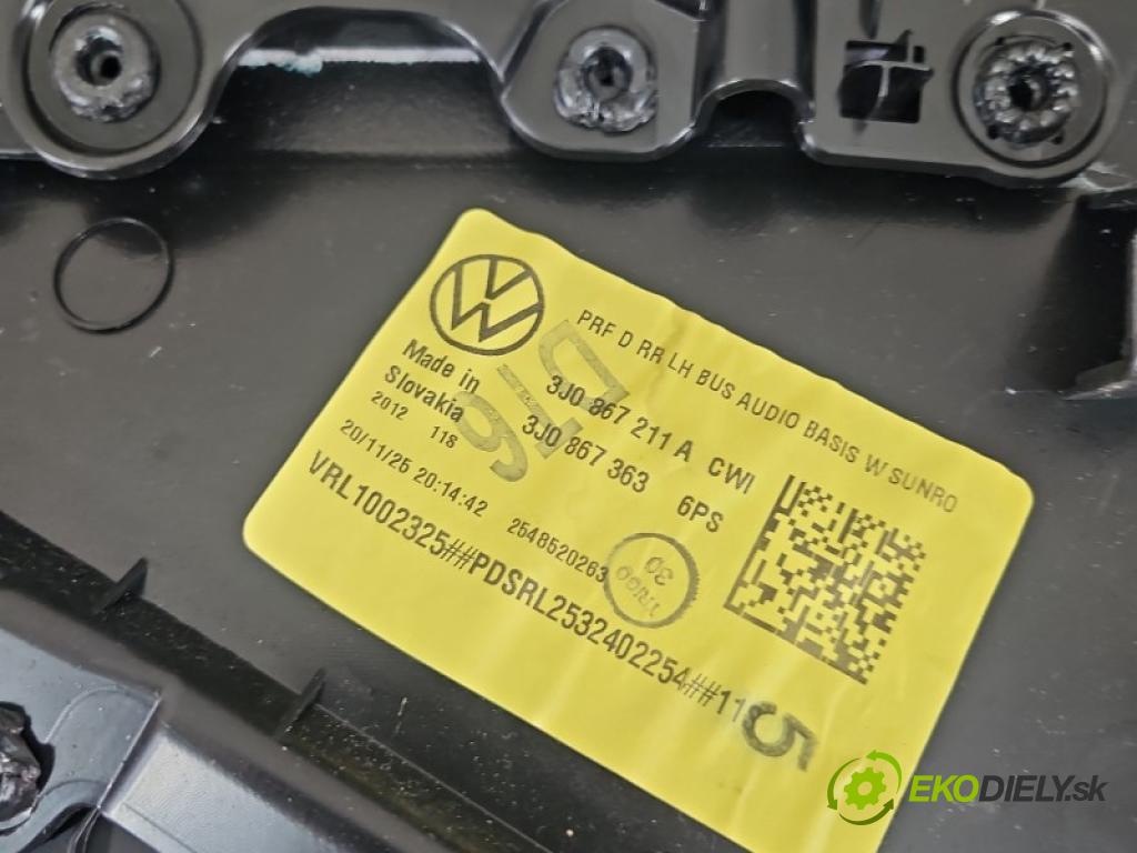 Vw Passat B9 2023- 1.5 TSI 150 hp automatic 110 kW 1498 cm3 5- Tapacír: dveře zadní levé 3J0867211A