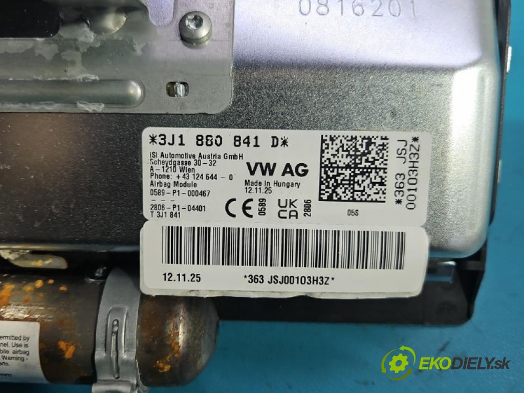 Vw Passat B9 2023- 1.5 TSI 150 HP automatic 110 kW 1498 cm3 5- airbag vzduch: 3J1880841D