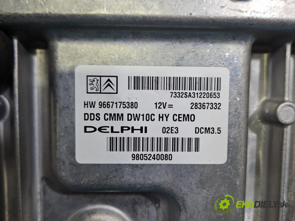 Peugeot 508 I 2010-2018 2.0 hdi 163 hp automatic 120 kW 1997 cm3 5- řídící jednotka motoru 9667175380