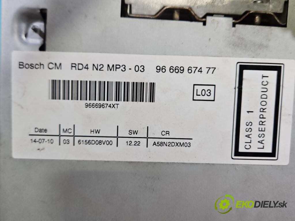 Peugeot 5008 I 2009-2017 1.6 T 156 hp manual 115 kW 1598 cm3 5- Radio továrna: 9666967477