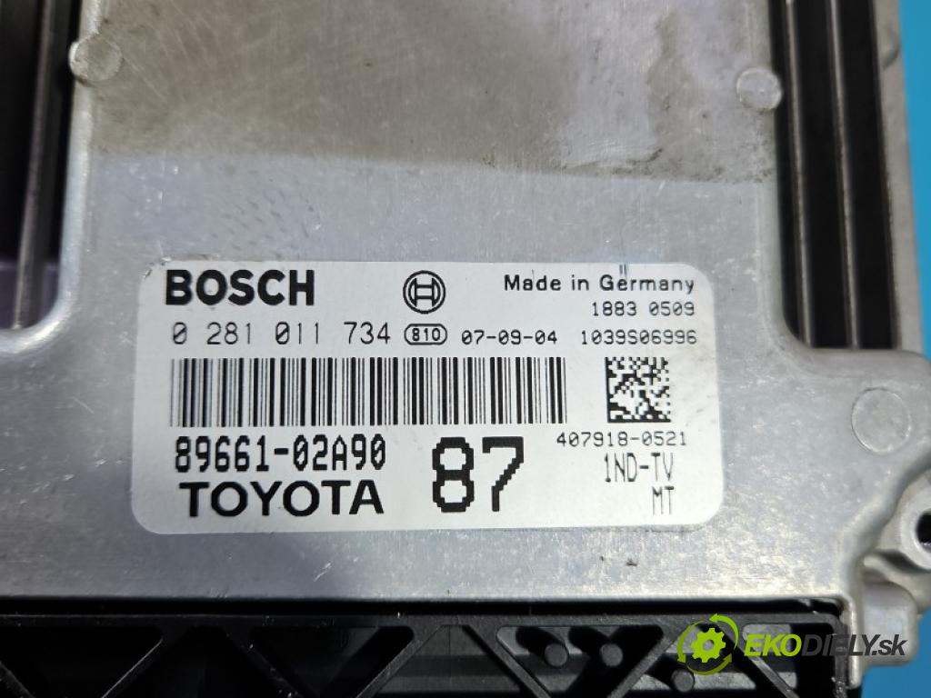 Toyota Corolla E12 2001-2009 1.4 D4D 90 hp manual 66 kW 1364 cm3 5- řídící jednotka motoru 0281011734