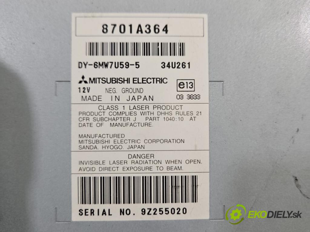 Mitsubishi Outlander II 2006-2013 2.0 DI-D 140 hp manual 103 kW 1968 cm3 5- Radio továrna: 8701A364