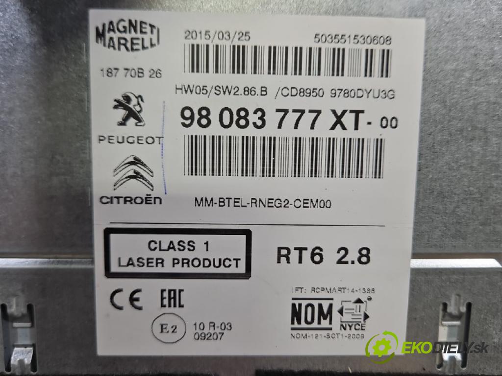 Peugeot 3008 I 2009-2016 2.0 hdi 150 hp manual 110 kW 1997 cm3 5- Radio továrna: 98083777XT