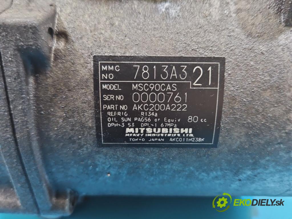 Mitsubishi Outlander II 2006-2013 2.0 DI-D 140 hp manual 103 kW 1968 cm3 5- Kompresor: klíma 7813A321 (Kompresor klimatizace)