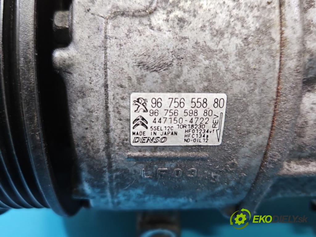 Peugeot 3008 I 2009-2016 2.0 hdi 150 hp manual 110 kW 1997 cm3 5- Kompresor: klíma 9675655880 (Kompresor klimatizace)