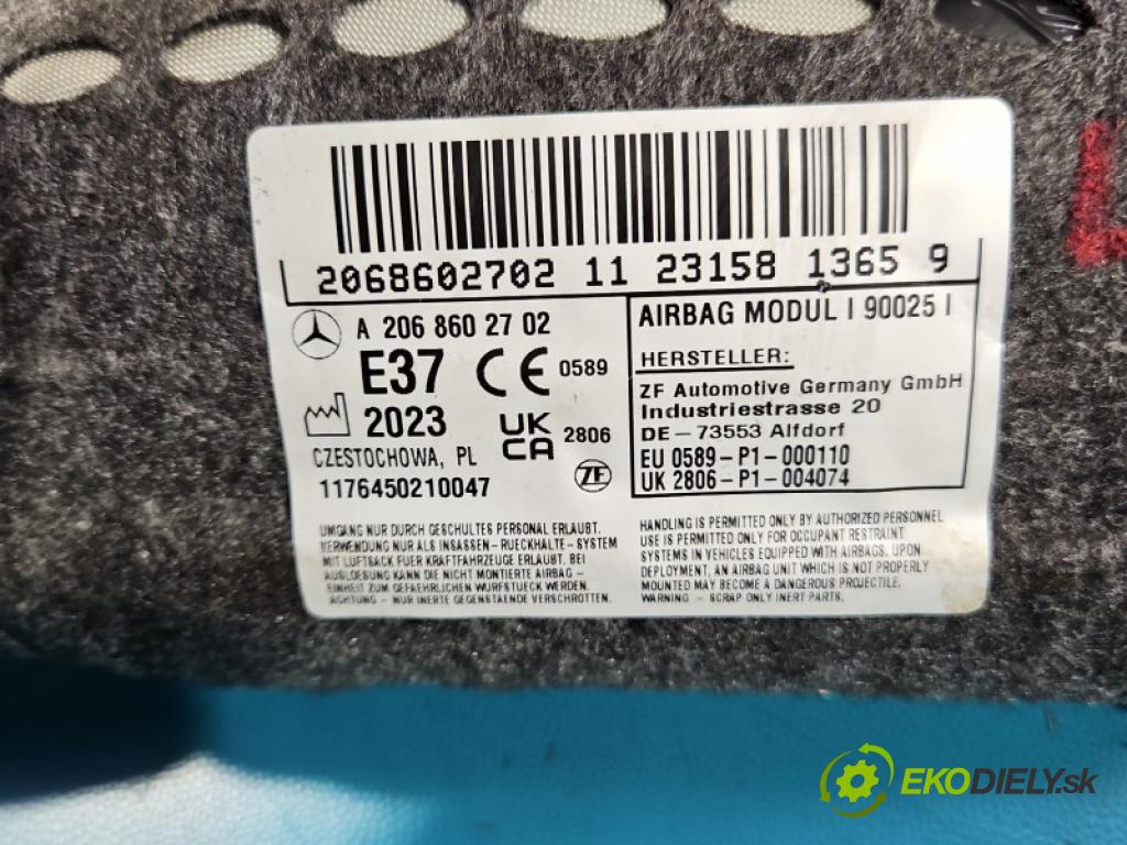 Mercedes C W206 2021- 1.5 T 254915 170 HP automatic 125 kW 1496 cm3 4- airbag vzduch: kreslo: A2068602702