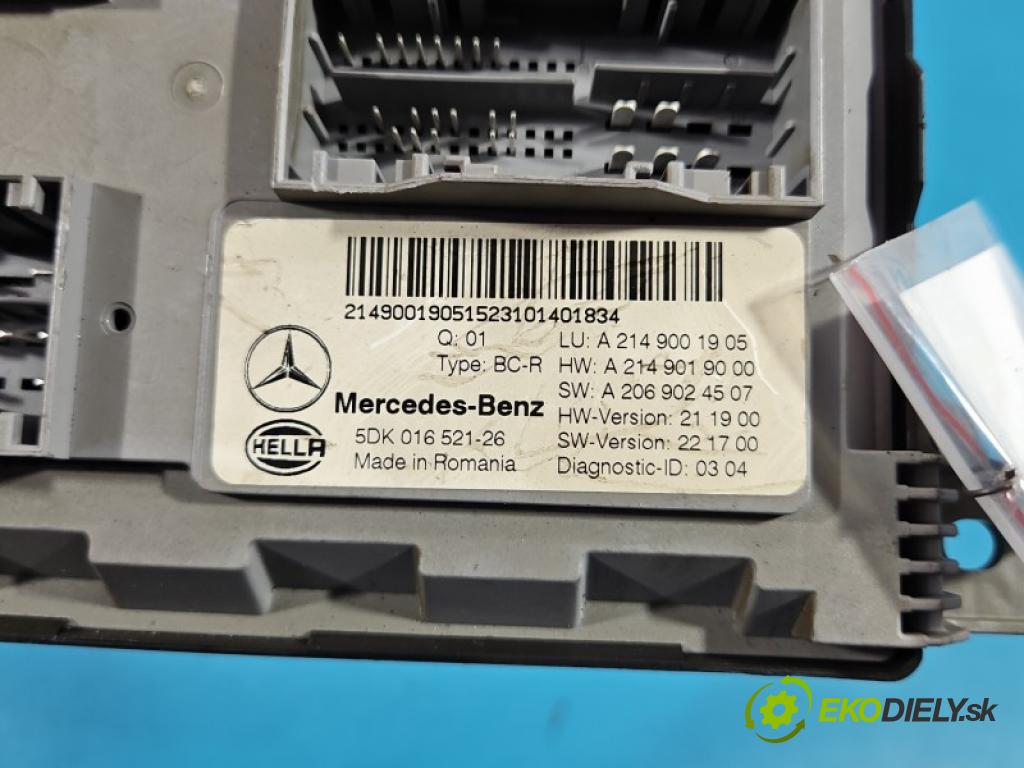 Mercedes C W206 2021- 1.5 T 254915 170 hp automatic 125 kW 1496 cm3 4- řídící jednotka A2149001905
