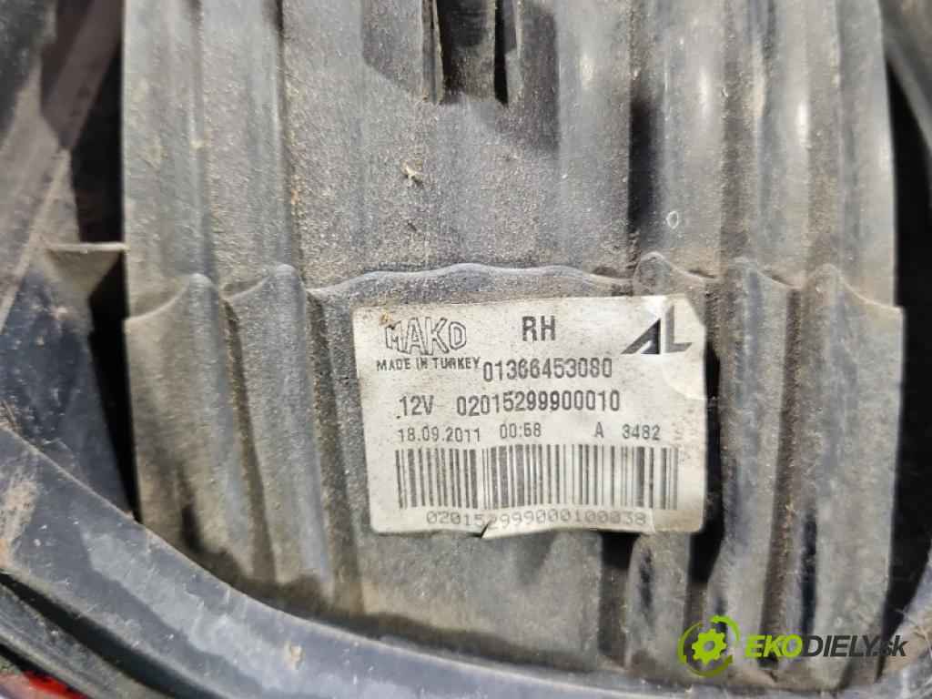 Citroen Jumper II 2006-2014 2.2 hdi 131 HP manual 96 kW 2198 cm3 5- svetlo / reflektor zadné pravé blatník 01366453080