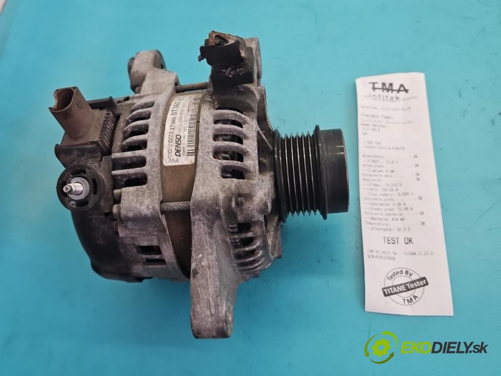 Toyota Corolla E16/E18  2013-2019 1.6 16V 132 hp automatic 97 kW 1598 cm3 4- Alternator 27060-0T360 (Alternátor)