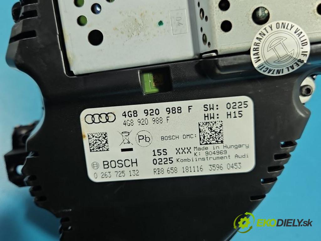 Audi A6 C7 2011-2018 3.0 TFSI 333KM: automatic 245 kW 2995 cm3 4- Přístrojová deska 4G8920988F (Přístrojová deska)