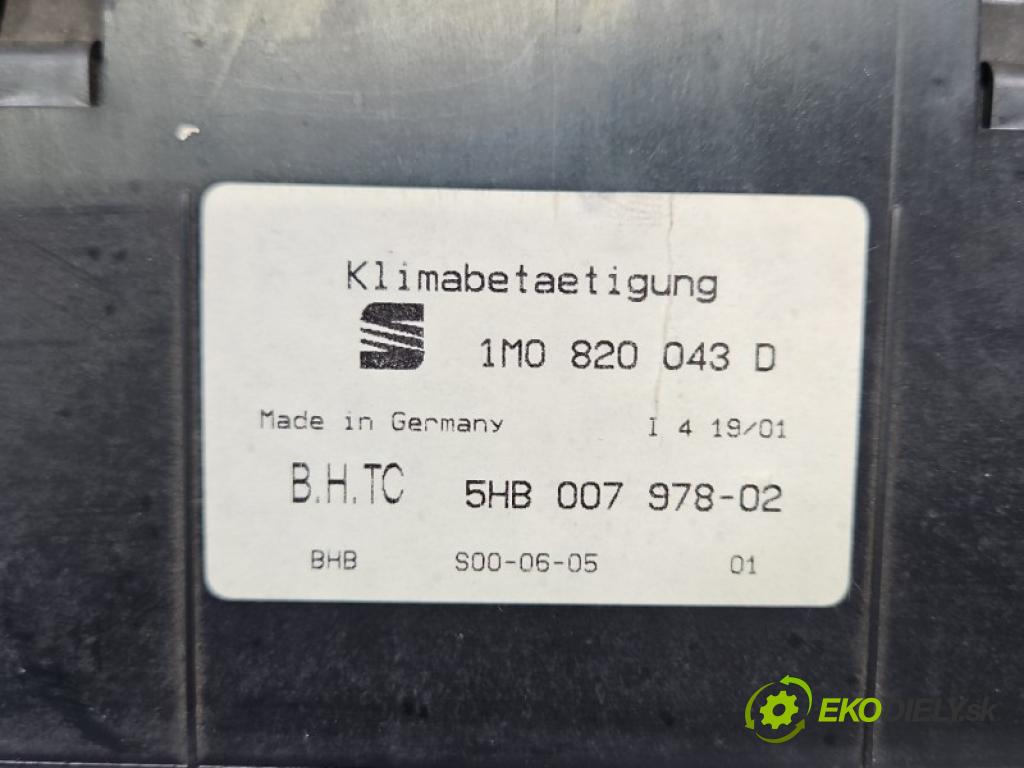 Seat Leon I 1999-2005 1.9 tdi 110 HP manual 81 kW 1896 cm3 5- panel kúrenia 1M0820043D