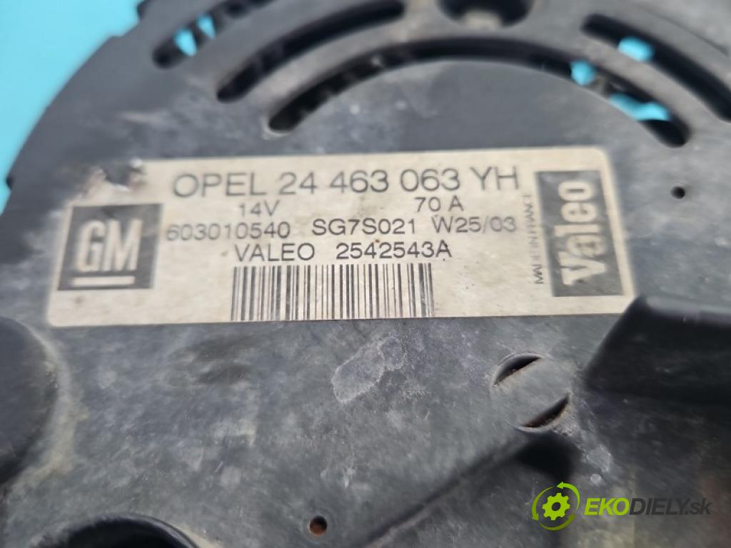 Opel Astra II 1998-2009 1.4 16V 90 hp manual 66 kW 1399 cm3 5- Alternator 24463063 (Alternátor)