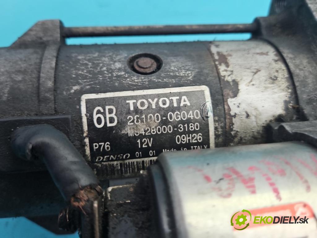 Toyota Avensis II T25 2003-2008 2.0 D4D 126 hp manual 93 kW 1998 cm3 5- startér: 28100-0G040 (Startér)