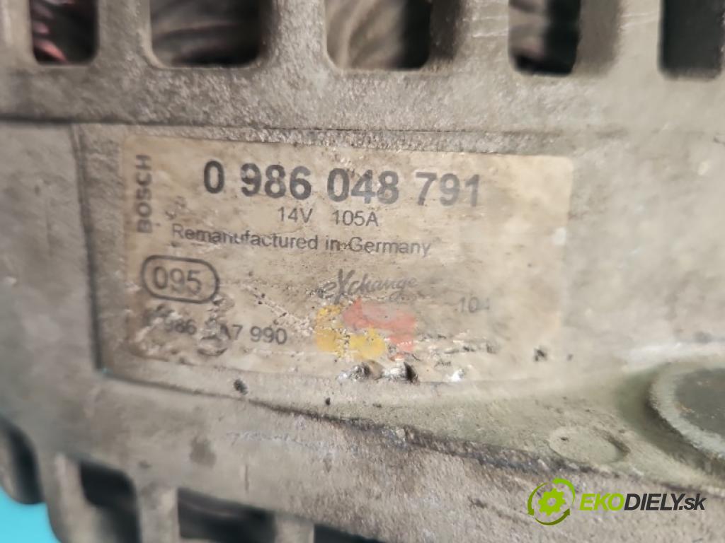Opel Zafira B 2005-2014 1.9 cdti 120 hp manual 88 kW 1910 cm3 5- Alternator 0986048791 (Alternátor)