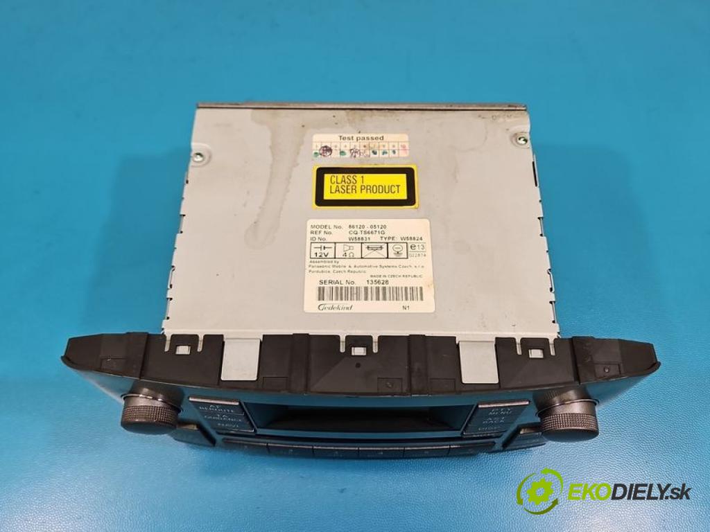 Toyota Avensis II T25 2003-2008 2.0 D4D 126 HP manual 93 kW 1998 cm3 5- Radio originál 86120-05120