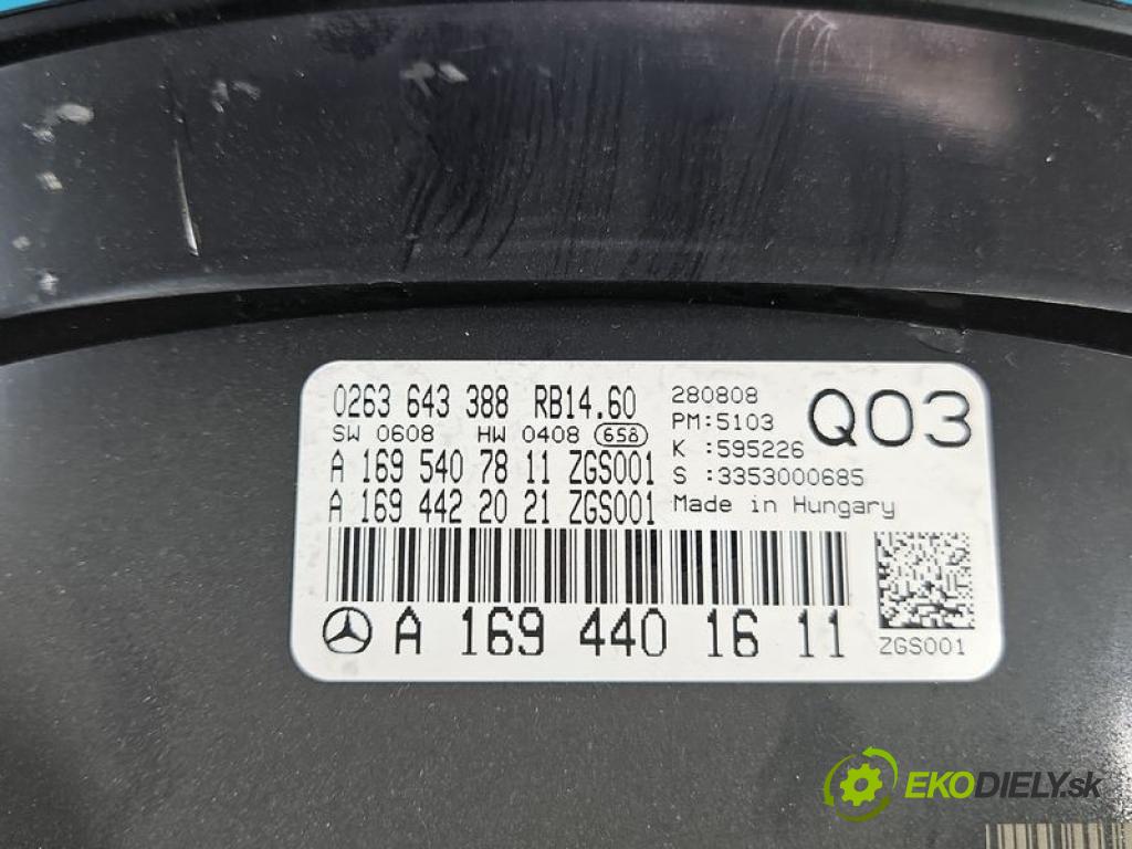 Mercedes A W169 2004-2012 2.0 8V 136hp manual 100 kW 2034 cm3 5- Přístrojová deska A1694401611 (Přístrojová deska)
