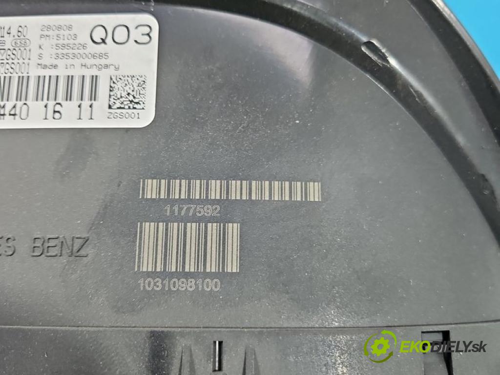 Mercedes A W169 2004-2012 2.0 8V 136hp manual 100 kW 2034 cm3 5- Přístrojová deska A1694401611 (Přístrojová deska)