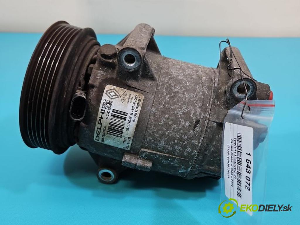 Renault Scenic II 2003-2009 1.4 16V 98 hp manual 72 kW 1390 cm3 5- Kompresor: klíma 09057214707C (Kompresor klimatizace)