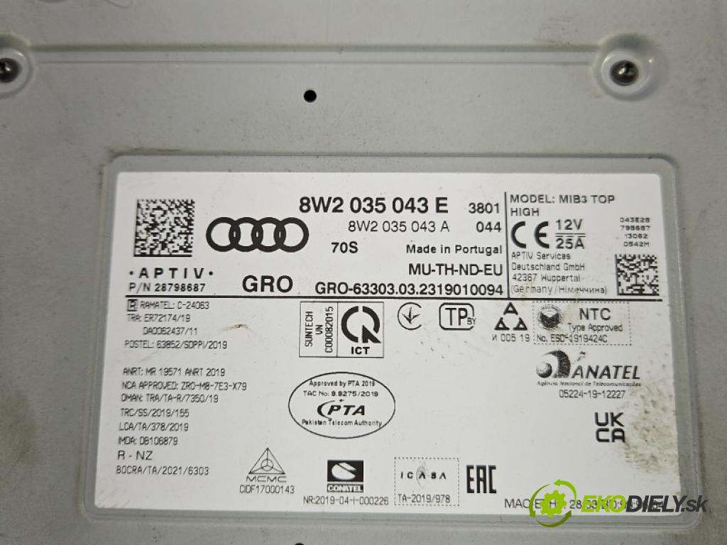 Audi A4 B9 2015-2024 2.0 tdi 204 HP automatic 150 kW 1968 cm3 5- Navigácia: čítačka 8W2035043E