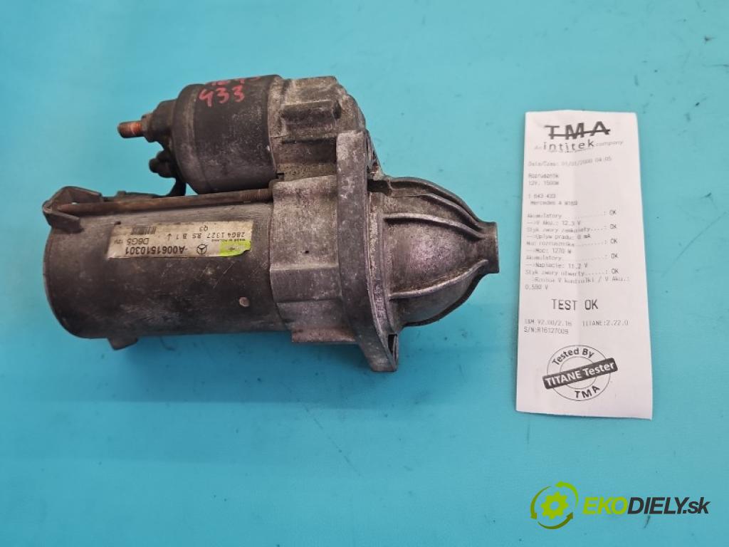 Mercedes A W169 2004-2012 2.0 8V 136hp manual 100 kW 2034 cm3 5- startér: A0061510301 (Startér)
