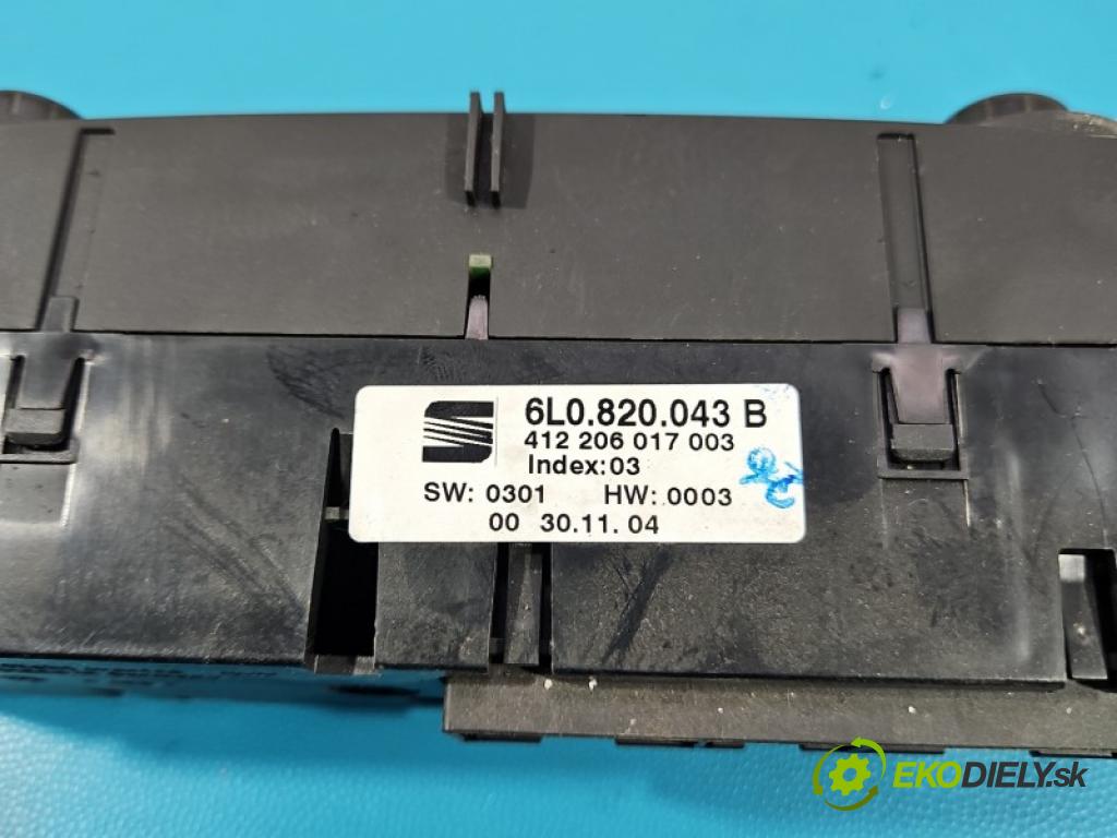 Seat Ibiza III 6L 2002-2008 1.4 tdi 75 HP manual 55 kW 1422 cm3 5- panel kúrenia 6L0820043B