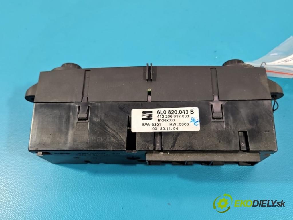 Seat Ibiza III 6L 2002-2008 1.4 tdi 75 HP manual 55 kW 1422 cm3 5- panel kúrenia 6L0820043B