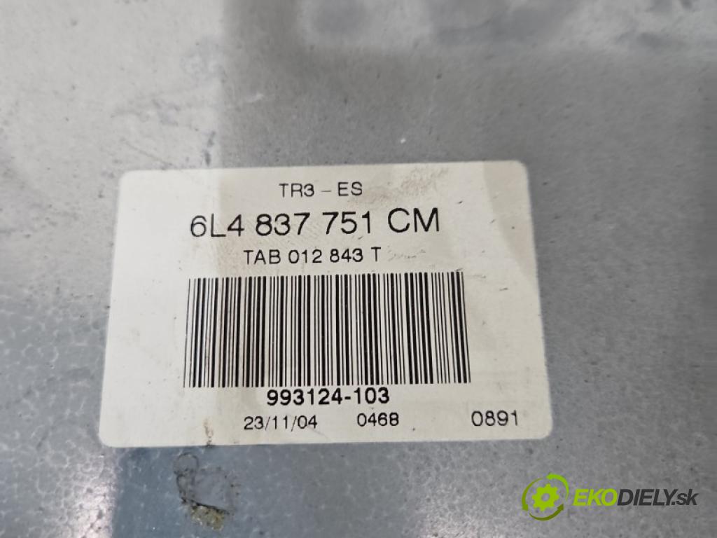 Seat Ibiza III 6L 2002-2008 1.4 tdi 75 HP manual 55 kW 1422 cm3 5- mechanizmus okna predné ľavý 6L4837751CM