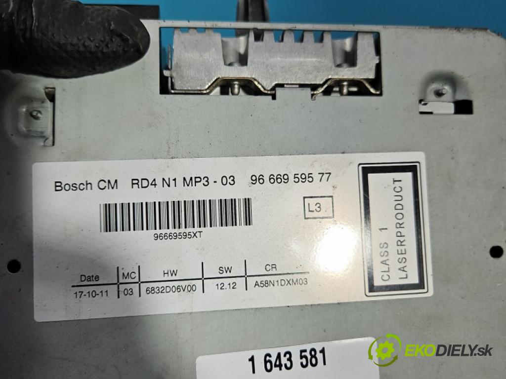 Peugeot 3008 I 2009-2016 2.0 hdi 150 hp manual 110 kW 1997 cm3 5- Radio továrna: 9666959577