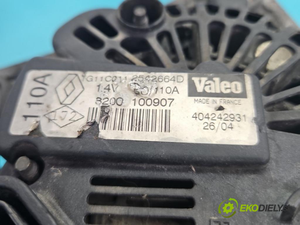 Renault Megane II 2003-2008 1.4 16V 98 hp manual 72 kW 1390 cm3 4- Alternator 8200100907 (Alternátor)