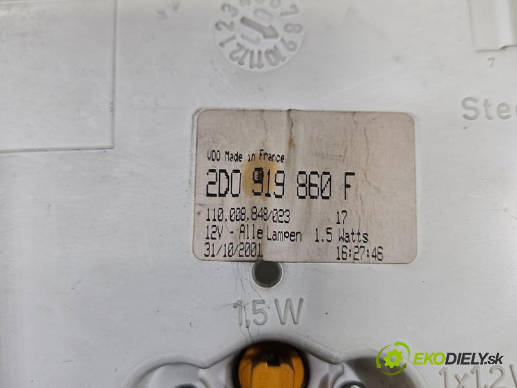 Vw LT II 1996-2006 2.5 tdi 109 hp manual 80 kW 2461 cm3 5- Přístrojová deska 2D0919860F (Přístrojová deska)