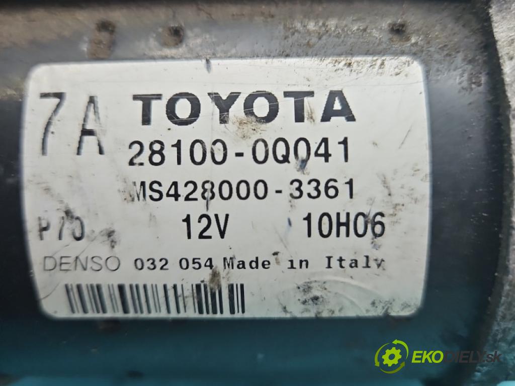 Toyota Yaris II 2005-2011 1.0 vvti 69KM manual 51 kW 998 cm3 5- štartér 28100-0Q041 (Štartér)