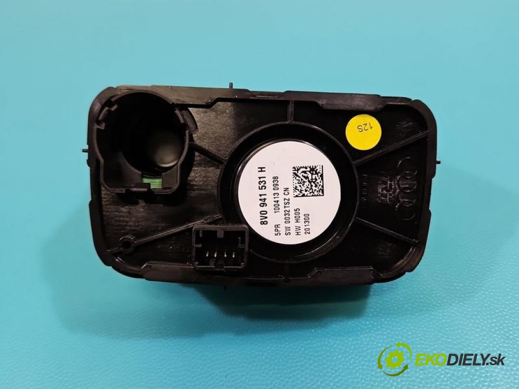 Audi A3 8V 2013-2020 1.4 TFSI 122 HP automatic 90 kW 1395 cm3 5- prepínač světla: na doska: 8V0941531H