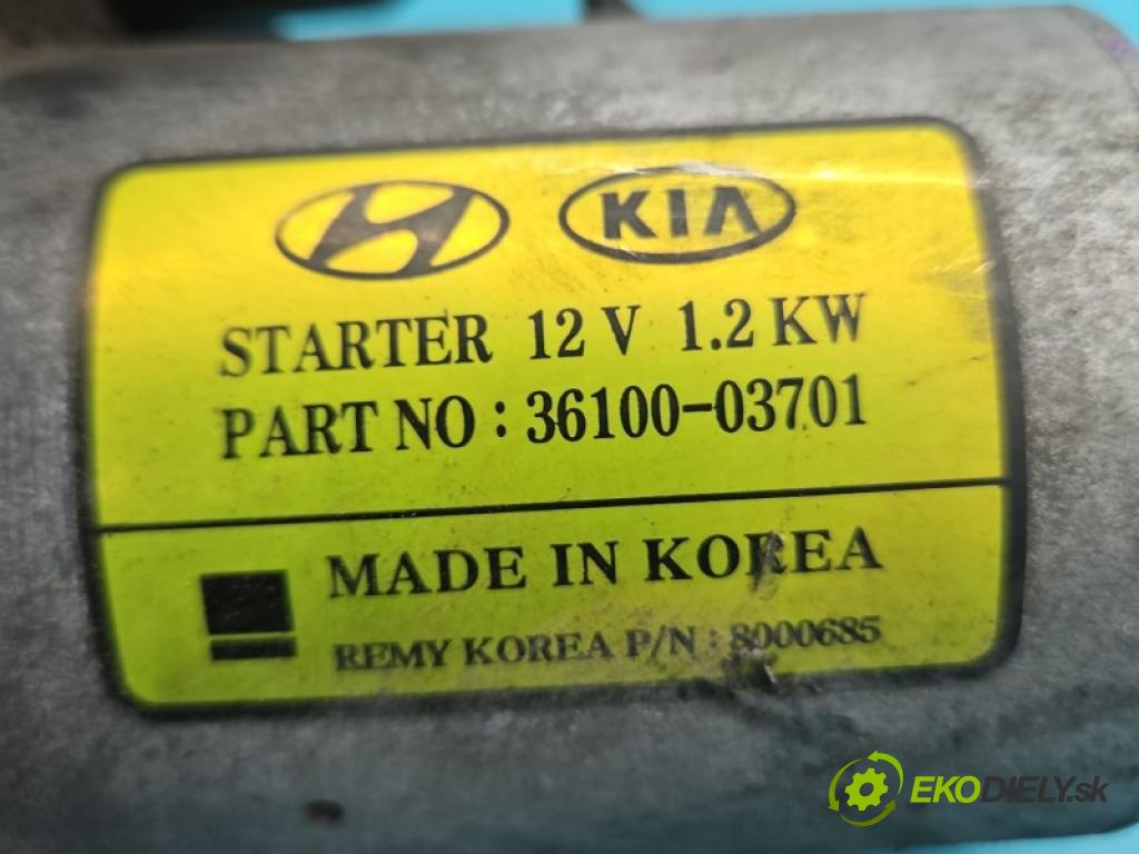 Kia Stonic 2017- 1.4 16V 100 HP manual 73.3 kW 1368 cm3 5- štartér 36100-03701 (Štartér)