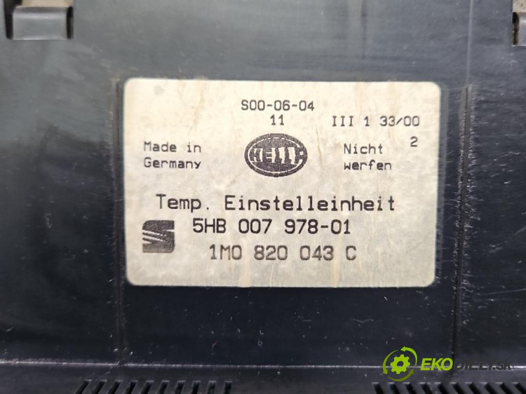 Seat Leon I 1999-2005 1.6 16V 105 HP manual 77 kW 1598 cm3 5- panel kúrenia 1M0820043C