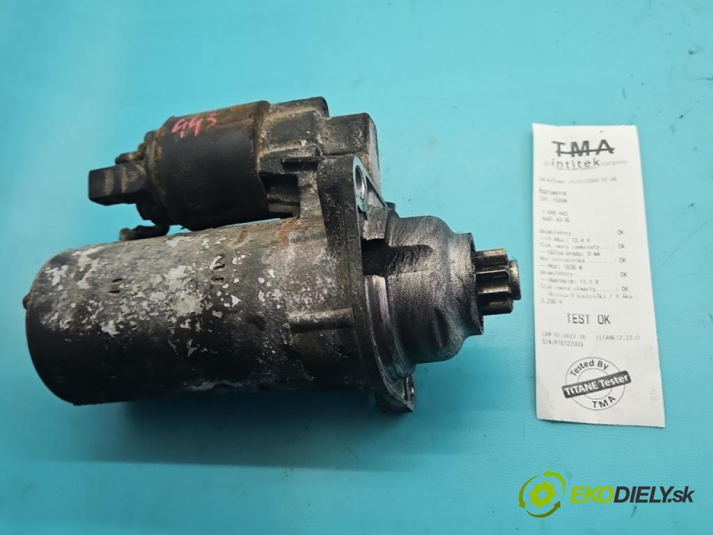Audi A3 8L 1996-2003 1.9 tdi 110 HP manual 81 kW 1896 cm3 5- štartér  (Štartér)