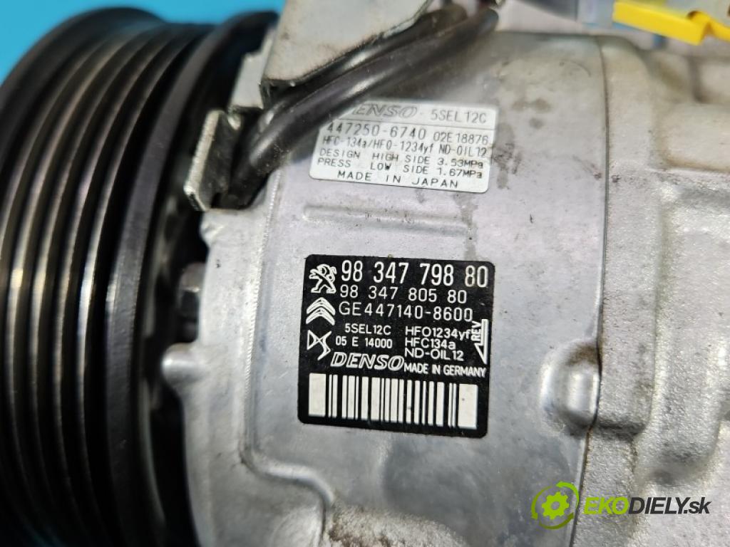 Opel Mokka B 2020- 1.2 T 131 HP manual 96 kW 1199 cm3 5- Kompresor: klimatizácie 447250-6740 (Kompresor klimatizácie)