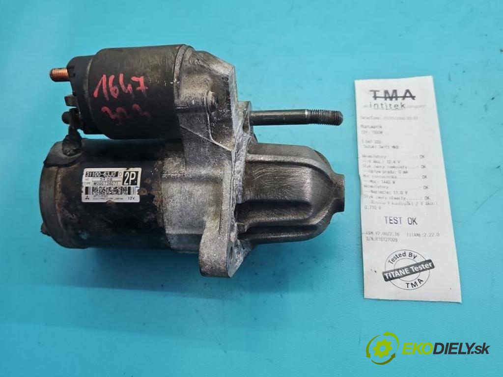 Suzuki Swift Mk6 2005-2010 1.5 16V 102 HP manual 75 kW 1490 cm3 5- štartér 31100-63J0 (Štartér)