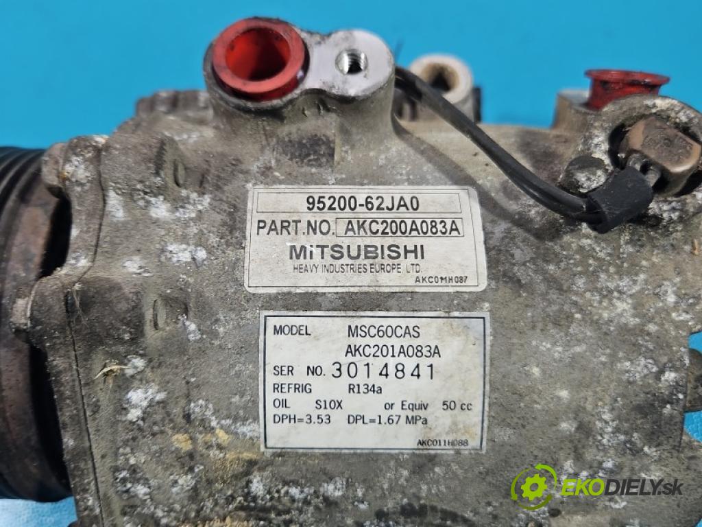 Suzuki Swift Mk6 2005-2010 1.5 16V 102 HP manual 75 kW 1490 cm3 5- Kompresor: klimatizácie 95200-62JA0 (Kompresor klimatizácie)