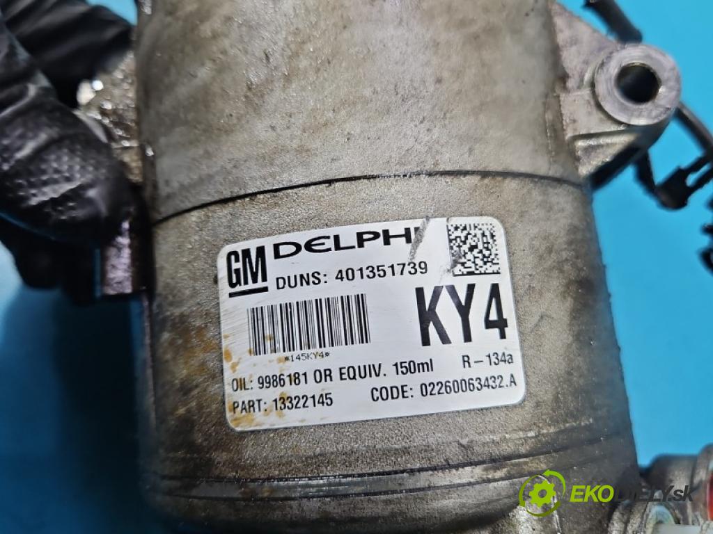 Opel Meriva A 2002-2010 1.4 16V 90 HP manual 66 kW 1364 cm3 5- Kompresor: klimatizácie 13322145 (Kompresor klimatizácie)