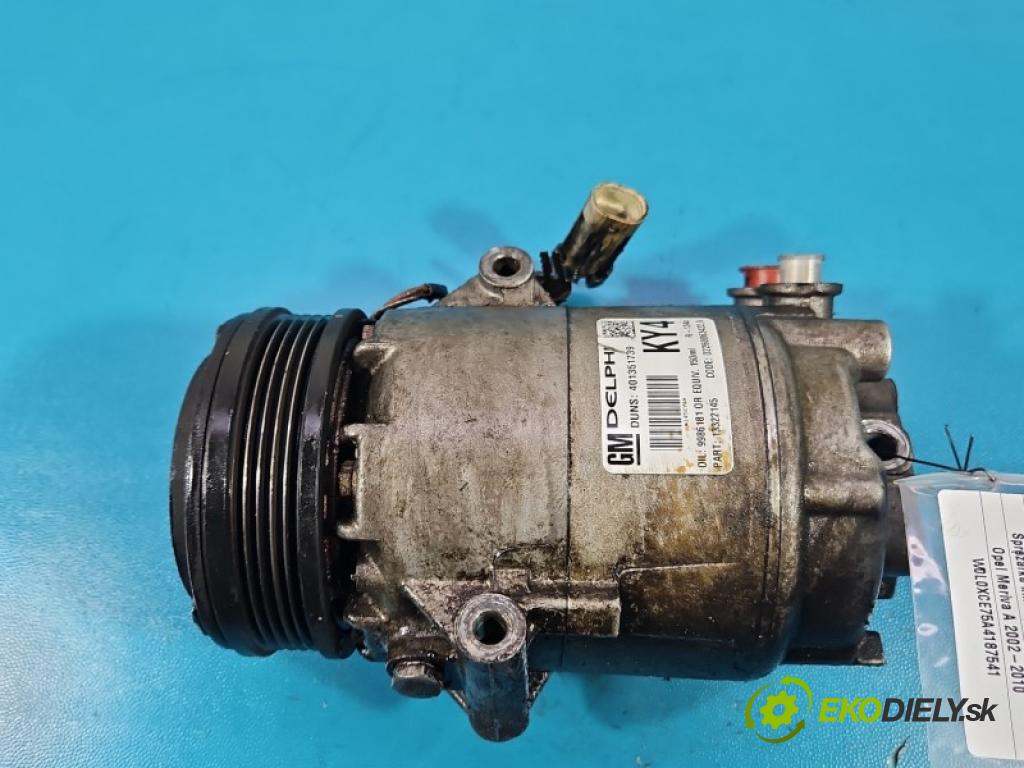 Opel Meriva A 2002-2010 1.4 16V 90 HP manual 66 kW 1364 cm3 5- Kompresor: klimatizácie 13322145 (Kompresor klimatizácie)